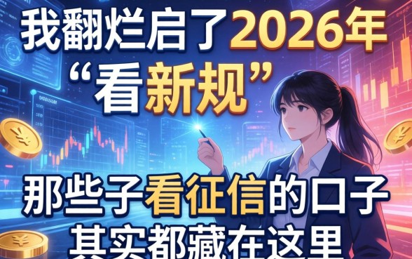 我翻烂了2026年的新规，发现那些不看征信的口子其实都藏在这里