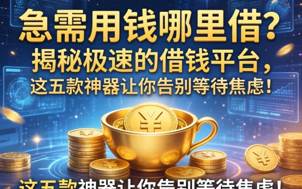 急需用钱哪里借？揭秘极速的借钱平台，这五款神器让你告别等待焦虑！