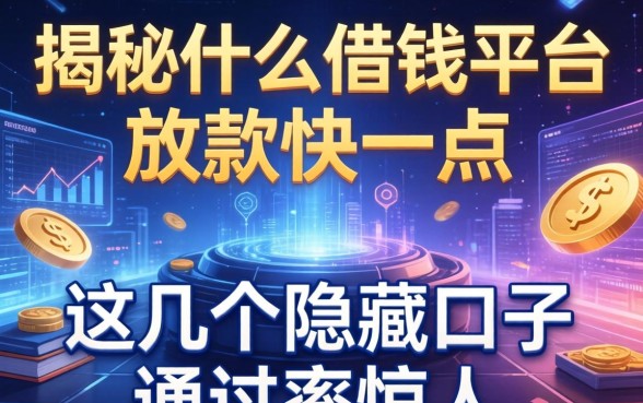 揭秘什么借钱平台放款快一点，这几个隐藏口子通过率惊人
