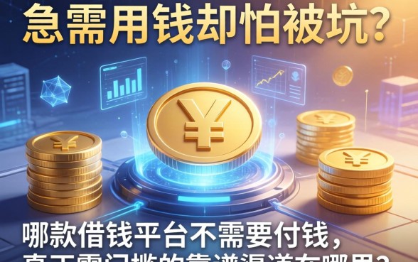 急需用钱却怕被坑?哪款借钱平台不需要付钱,真正零门槛的靠谱渠道在哪里?