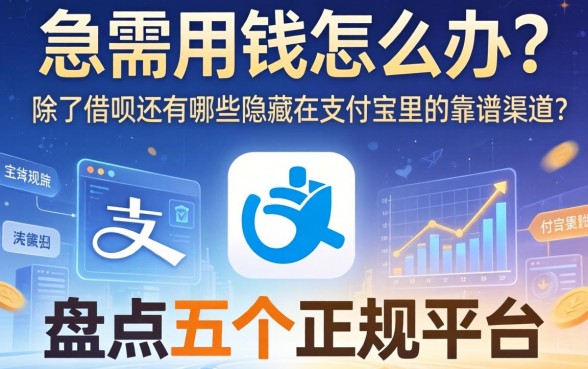 急需用钱怎么办？除了借呗还有哪些隐藏在支付宝里的靠谱渠道？盘点五个正规平台