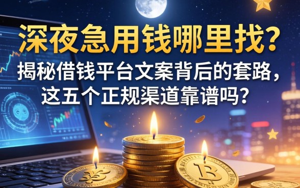 深夜急用钱哪里找？揭秘借钱平台文案背后的套路，这五个正规渠道靠谱吗？
