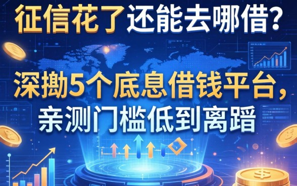 征信花了还能去哪借？深扒5个底息借钱平台，亲测门槛低到离谱