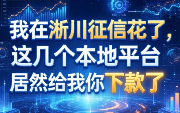 我在淅川征信花了，这几个本地平台居然给我下款了