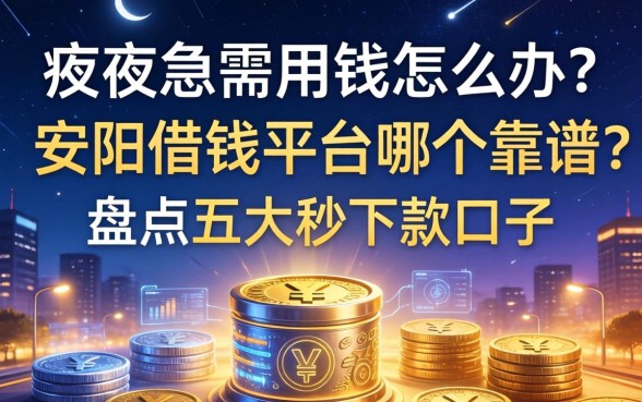 深夜急需用钱怎么办？安阳借钱平台哪个靠谱？盘点五大秒下款口子