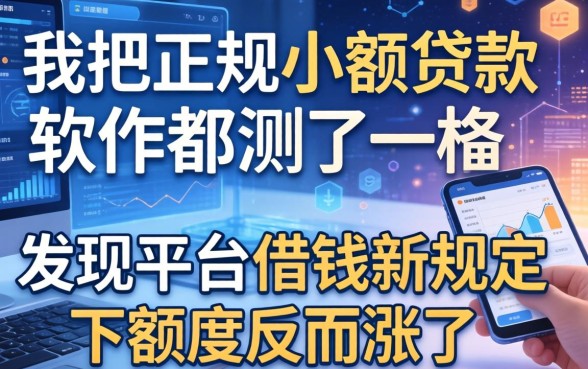 我把正规小额贷款软件都测了一遍,发现平台借钱新规定下额度反而涨了
