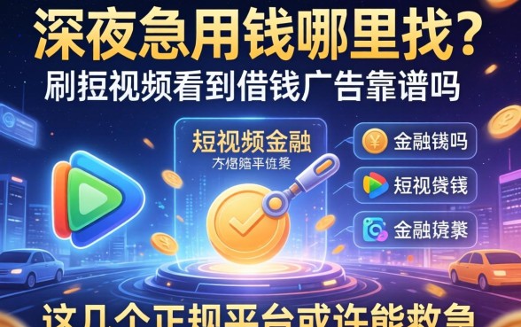 深夜急用钱哪里找？刷短视频看到借钱广告靠谱吗？这几个正规平台或许能救急