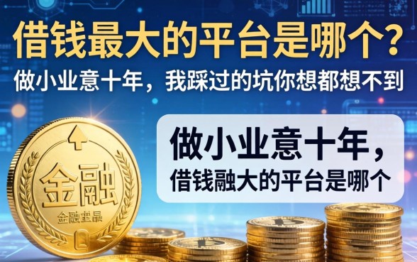 借钱最大的平台是哪个？做小生意十年，我踩过的坑你想都想不到