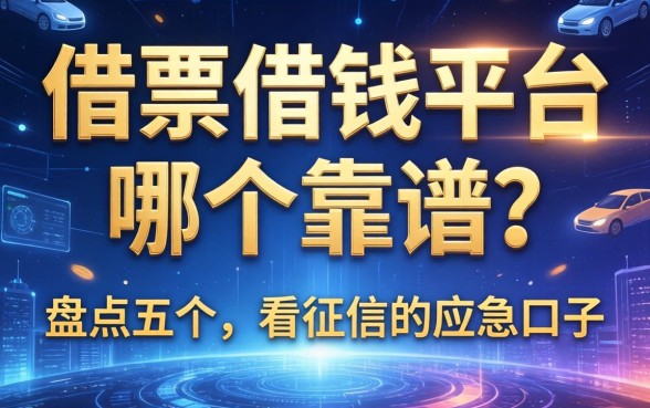 借条借钱平台哪个靠谱？盘点五个不看征信的应急口子