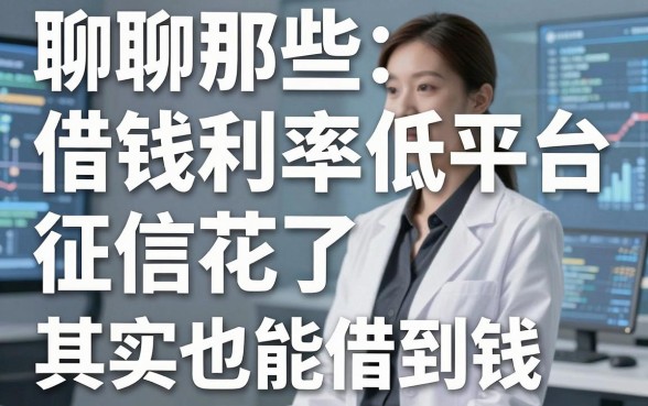 聊聊那些借钱利率低平台，征信花了其实也能借到钱