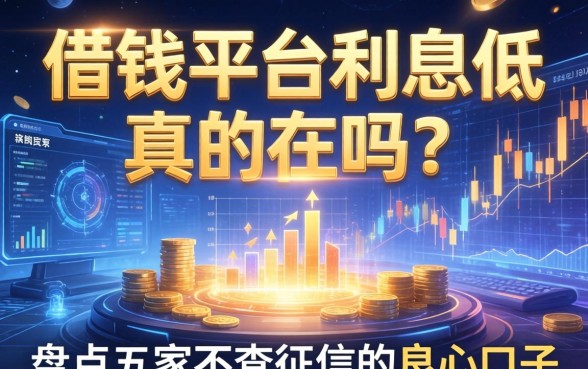 借钱平台利息低真的存在吗？盘点五家不查征信的良心口子