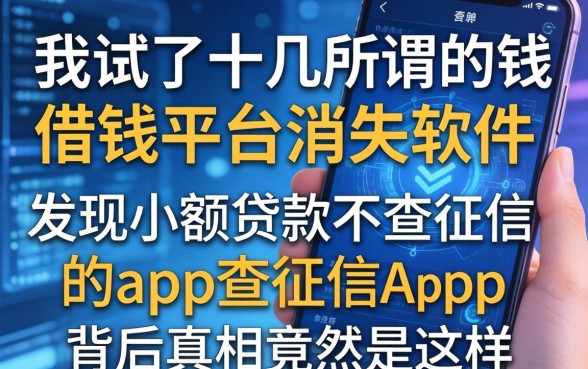 我试了十几个所谓的借钱平台消失的软件，发现小额贷款不查征信的app背后真相竟然是这样