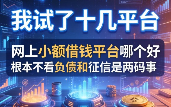 我试了十几个平台，发现网上小额借钱平台哪个好根本不看负债和征信是两码事
