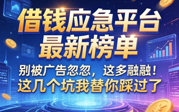 借钱应急平台最新榜单：别被广告忽悠，这几个坑我替你踩过了