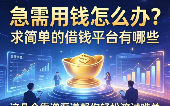 急需用钱怎么办？求简单的借钱平台有哪些？这几个靠谱渠道帮你轻松渡过难关