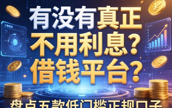 有没有真正不用利息的借钱平台？盘点五款低门槛正规口子