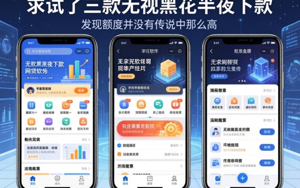 我试了三款无视黑花半夜下款的网贷软件,发现额度并没有传说中那么高
