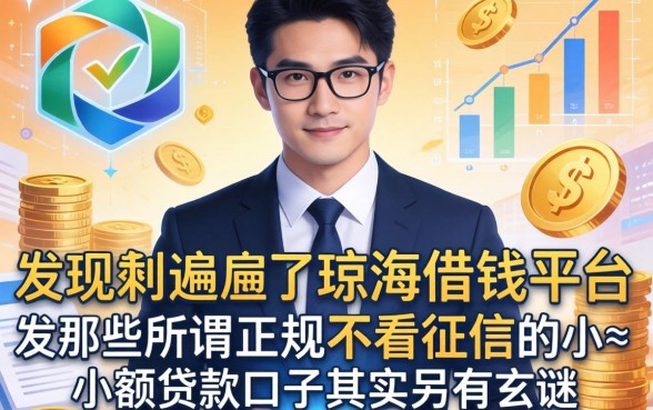 我翻遍了琼海借钱平台，发现那些所谓正规不看征信的小额贷款口子其实另有玄机