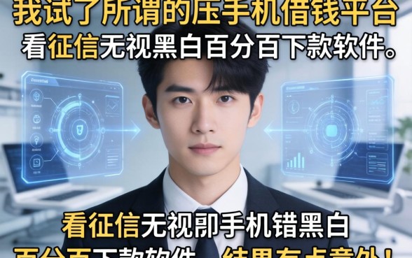 我试了所谓的压手机借钱平台和不看征信无视黑白百分百下款软件，结果有点意外