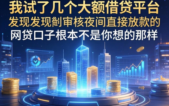 我试了几个大额借钱平台，发现不审核夜间直接放款的网贷口子根本不是你想的那样