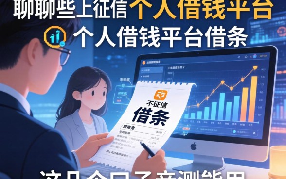 聊聊那些不上征信的个人借钱平台借条，这几个口子亲测能用