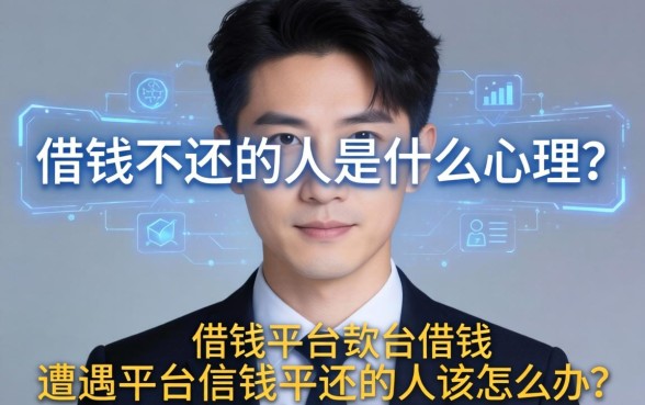 借钱不还的人是什么心理？遭遇平台借钱不还的人该怎么办？这几点必须看清