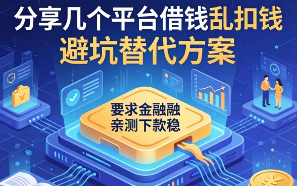 分享几个平台借钱乱扣钱的避坑替代方案，亲测下款稳