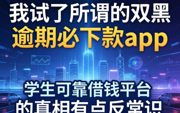 我试了所谓的双黑逾期必下款app，发现学生可靠借钱平台的真相有点反常识