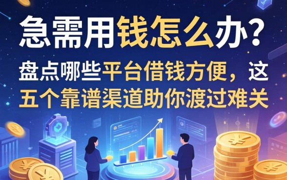 急需用钱怎么办？盘点哪些平台借钱方便，这五个靠谱渠道助你渡过难关