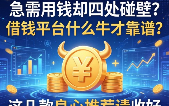 急需用钱却四处碰壁？借钱平台什么牛才靠谱？这几款良心推荐请收好