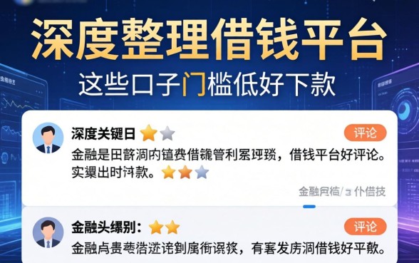 深度整理借钱平台的评论，这些口子门槛低好下款