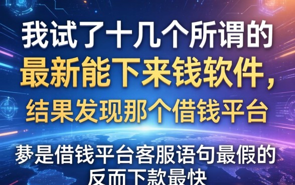 我试了十几个所谓的最新能下来钱的软件，结果发现那个借钱平台客服语句最假的反而下款最快