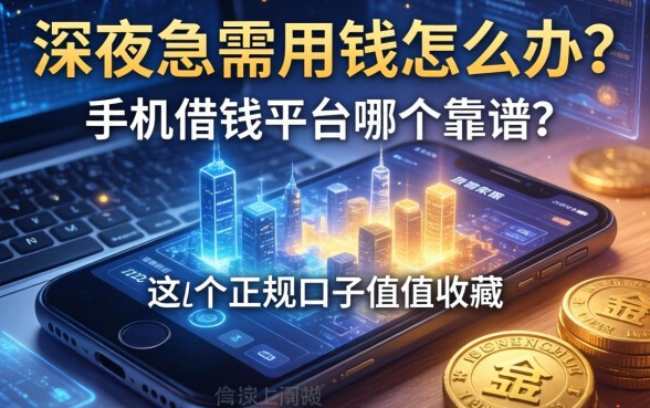 深夜急需用钱怎么办？手机版借钱平台哪个靠谱？这几个正规口子值得收藏