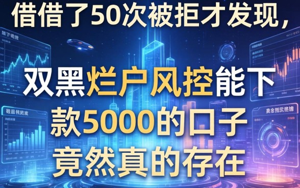 我借了50次被拒才发现，双黑烂户风控能下款5000的口子竟然真的存在
