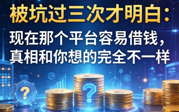被坑过三次才明白：现在那个平台容易借钱，真相和你想的完全不一样