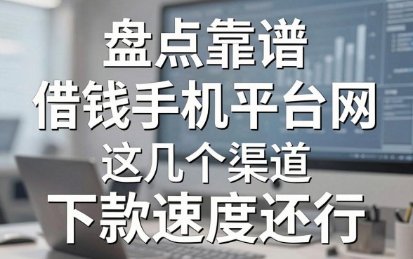 盘点靠谱的借钱手机平台网，这几个渠道下款速度还行