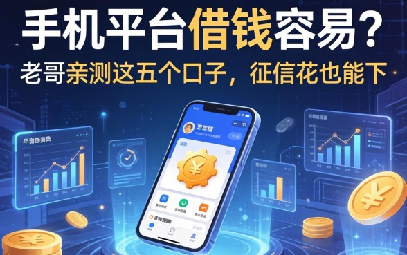 手机平台借钱容易？老哥亲测这五个口子，征信花也能下