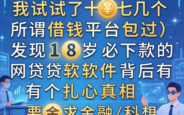 我试了十几个所谓借钱平台包过，发现18岁必下款的网贷软件背后有个扎心真相
