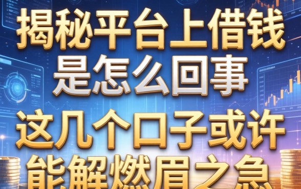 揭秘平台上借钱是怎么回事，这几个口子或许能解燃眉之急