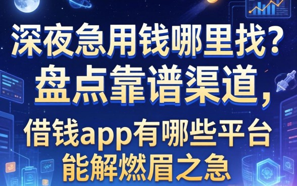 深夜急用钱哪里找？盘点靠谱渠道，借钱app有哪些平台能解燃眉之急？