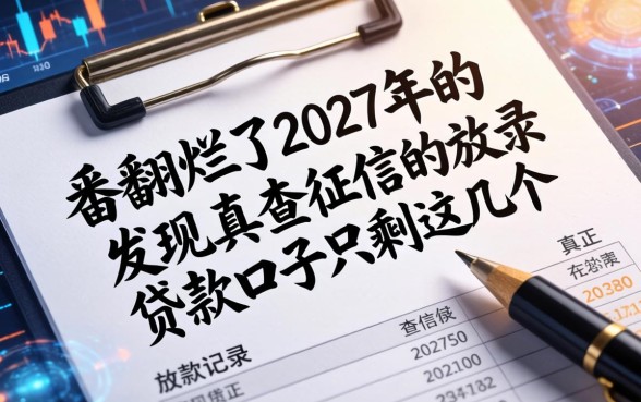 我翻烂了2027年的放款记录，发现真正不查征信的贷款口子只剩这几个