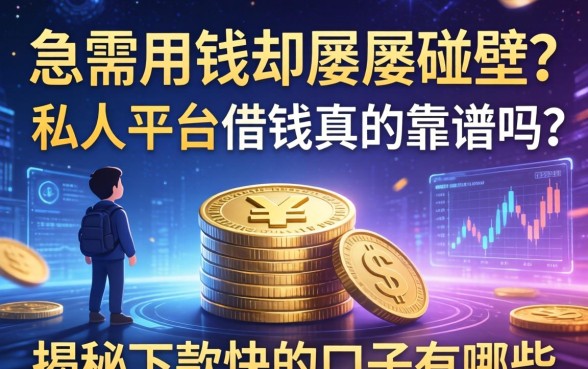 急需用钱却屡屡碰壁？私人平台借钱真的靠谱吗？揭秘下款快的口子有哪些