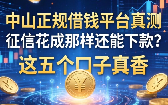 中山正规借钱平台实测:征信花成那样还能下款?这五个口子真香
