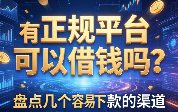 有正规平台可以借钱吗？盘点几个容易下款的渠道