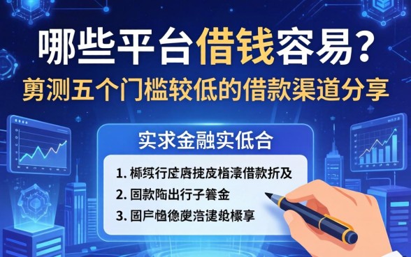 哪些平台借钱容易？实测五个门槛较低的借款渠道分享