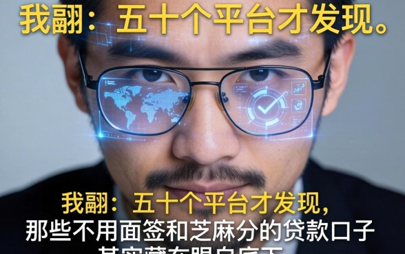 我翻了五十个平台才发现，那些不用面签和芝麻分的贷款口子其实藏在眼皮底下