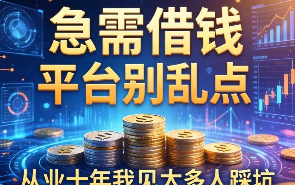 急需借钱的平台别乱点，从业十年我见太多人踩坑