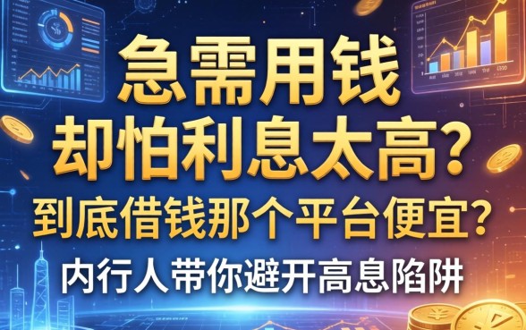 急需用钱却怕利息太高？到底借钱那个平台便宜？内行人带你避开高息陷阱