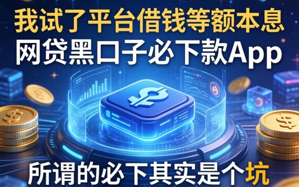 我试了平台借钱等额本息和网贷黑口子必下款app，发现所谓的必下其实是个坑