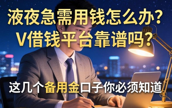 深夜急需用钱怎么办？V借钱平台靠谱吗？这几个备用金口子你必须知道